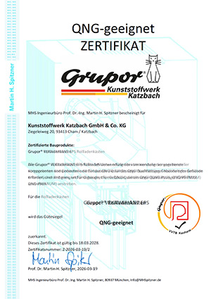 QNG Zertifikat VEKAVARIANT EPS Rollladenk�sten